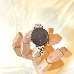 Fossil Watch - Black and Cheetah Print